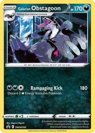 Galarian Obstagoon SWSH193 SWSH193/307 - SWSH Sword & Shield Promo Cards
