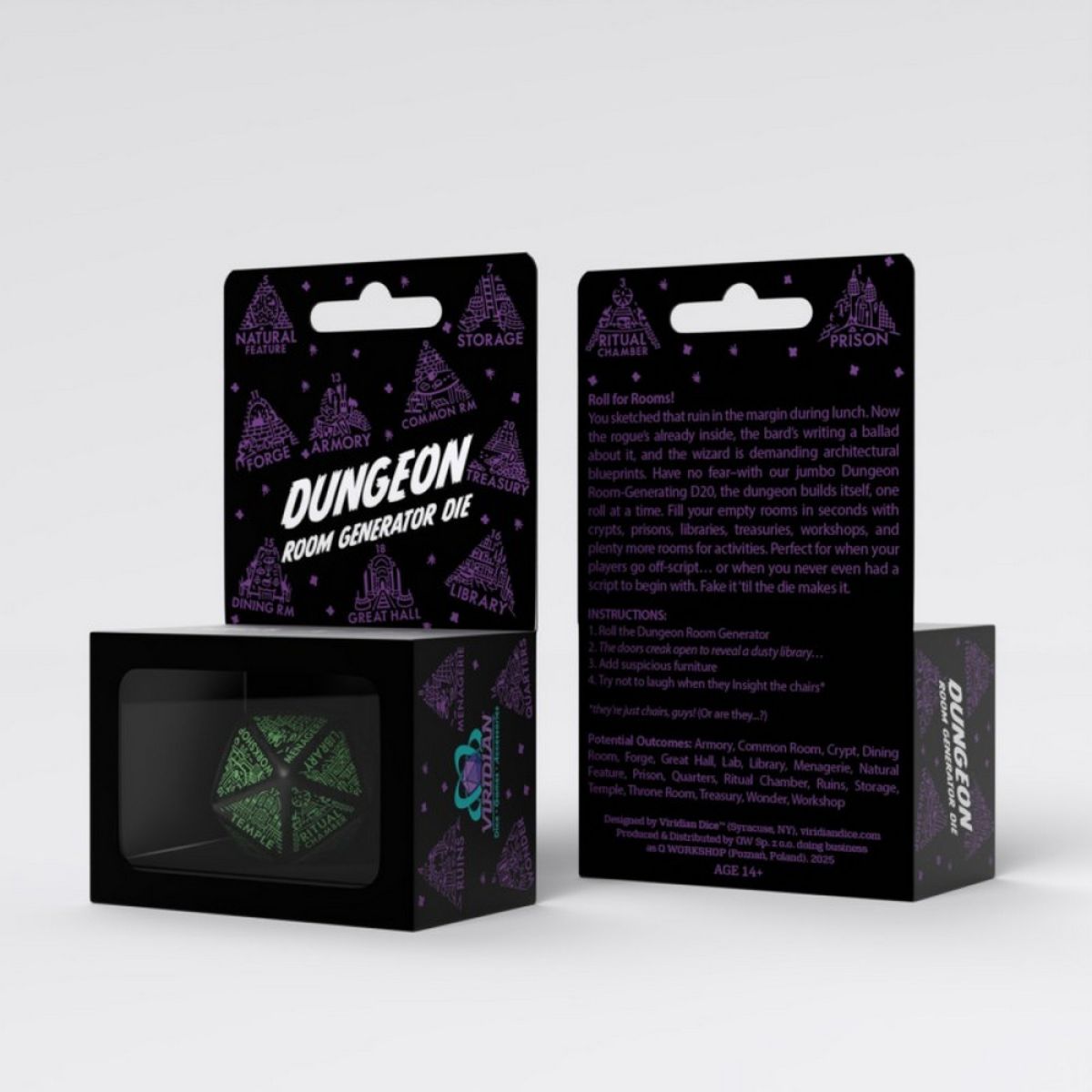 Dungeon Generator Die | Black & Green