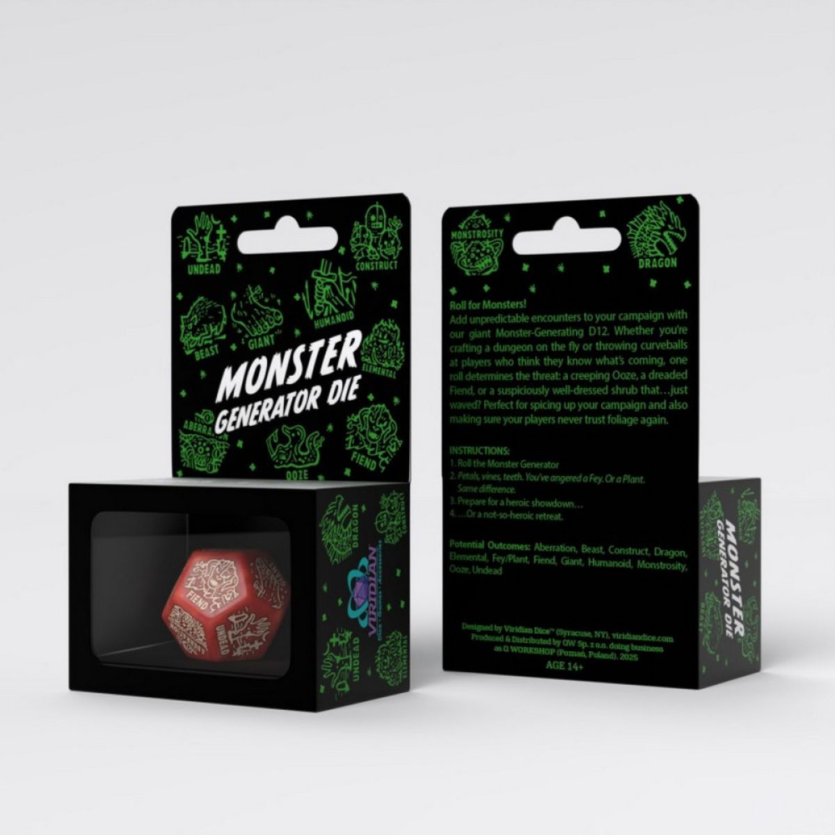 Monster Generator Die | Red & Beige