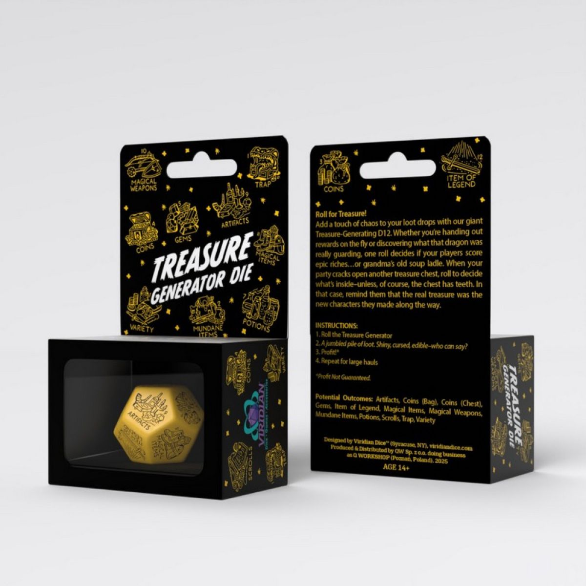 Treasure Generator Die | Yellow & Black