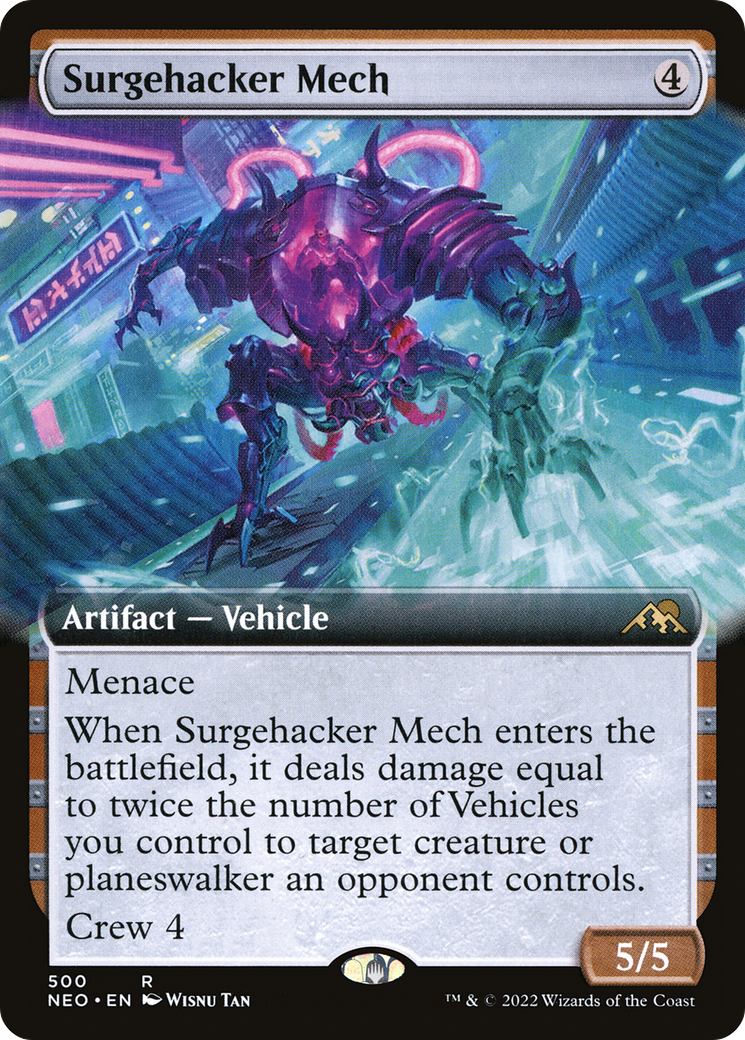 Surgehacker Mech (Extended Art) [Kamigawa: Neon Dynasty] Foil