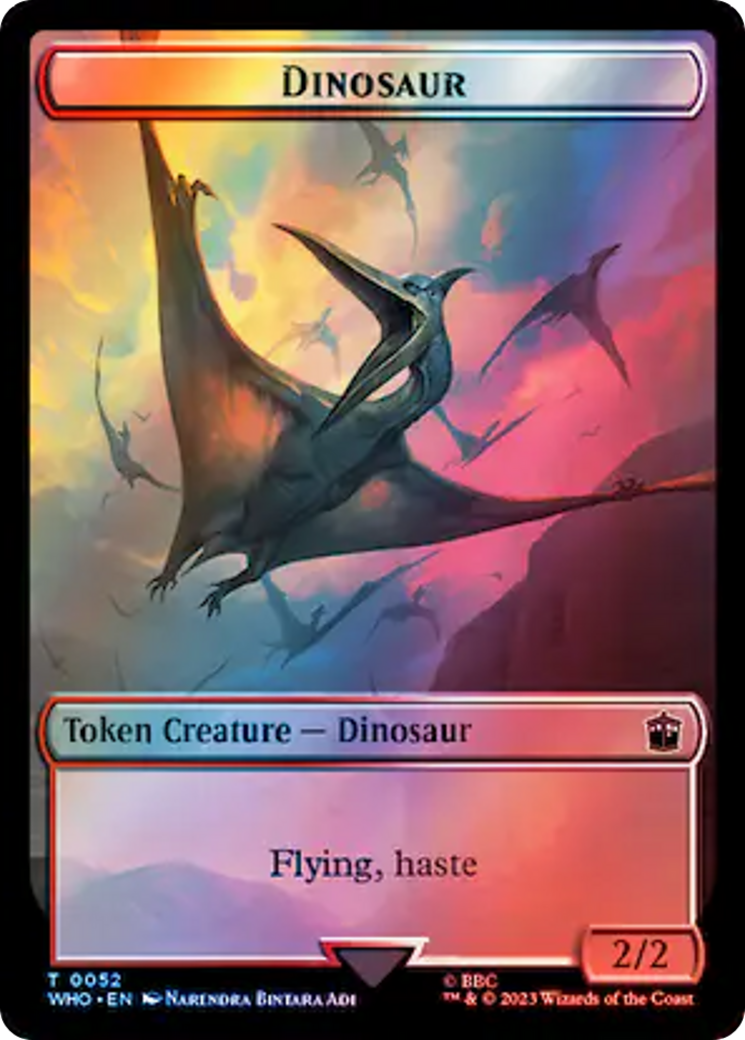 Alien // Dinosaur Double-Sided Token (Surge Foil) [Doctor Who Tokens] Foil
