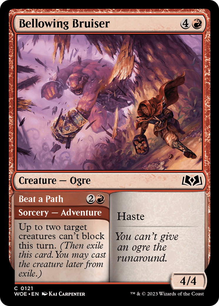 Bellowing Bruiser // Beat a Path [Wilds of Eldraine] Foil
