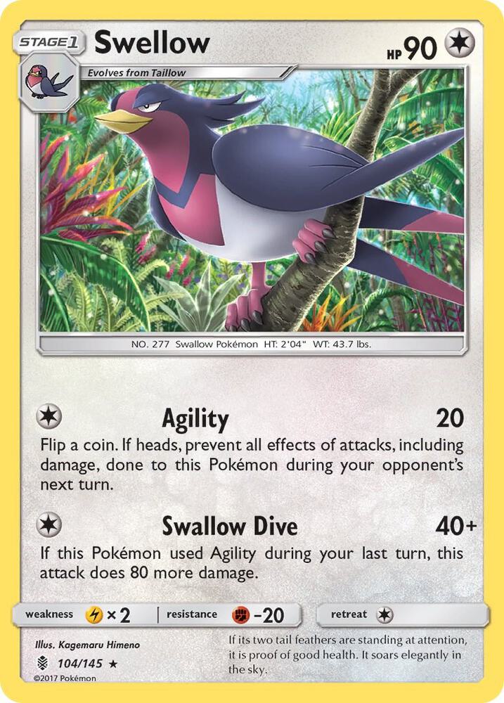 Swellow 104/145 (SM - Guardians Rising) 