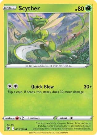 Scyther 005/189 - SWSH10 Astral Radiance Reverse Holofoil