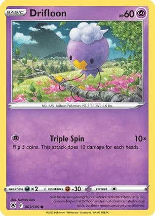 Drifloon 063/189 - SWSH10 Astral Radiance Reverse Holofoil