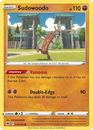 Sudowoodo 074/189 - SWSH10 Astral Radiance Reverse Holofoil