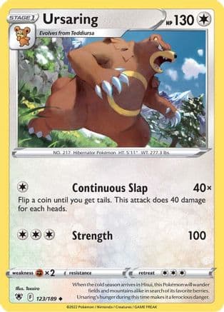 Ursaring 123/189 - SWSH10 Astral Radiance Reverse Holofoil