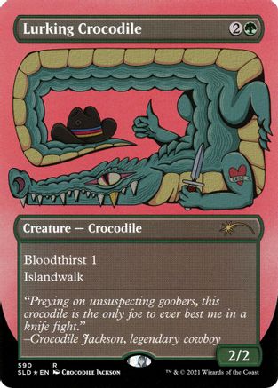 Lurking Crocodile (Foil Etched) (590) [Secret Lair Drop Series]  Foil