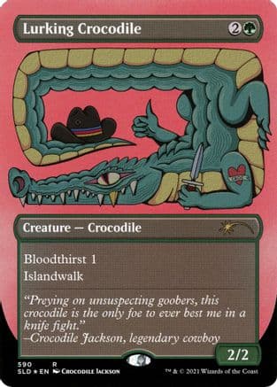 Lurking Crocodile (Foil Etched) (590) [Secret Lair Drop Series]  Foil