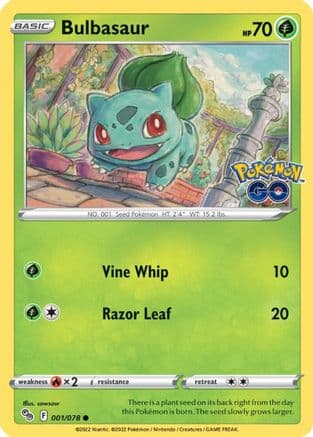 Bulbasaur 001/78 - Pokemon GO Reverse Holofoil