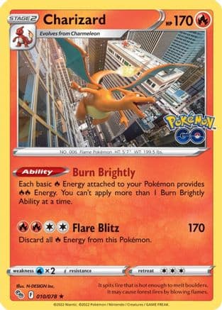Charizard 010/78 - Pokemon GO Holofoil