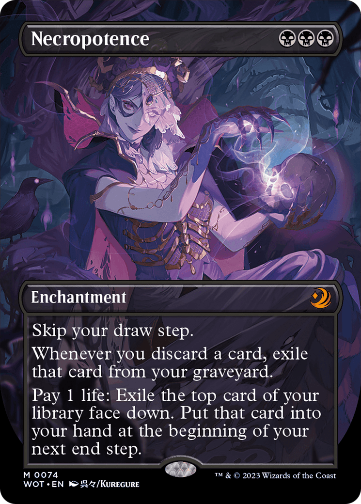 Necropotence (Anime Borderless) [Wilds of Eldraine: Enchanting Tales]