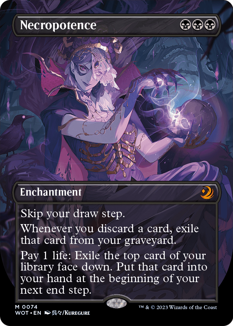 Necropotence (Anime Borderless) [Wilds of Eldraine: Enchanting Tales] Foil