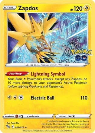 Zapdos 029/78 - Pokemon GO Reverse Holofoil