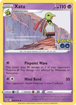 Xatu 033/78 - Pokemon GO Reverse Holofoil