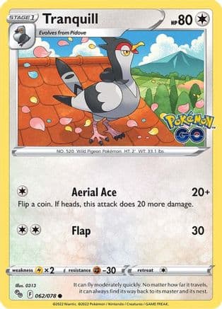 Tranquill 062/78 - Pokemon GO