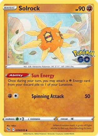 Solrock 039/78 - Pokemon GO Reverse Holofoil