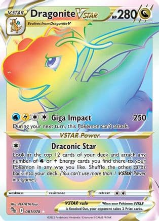 Dragonite VSTAR (Secret) 081/78 - Pokemon GO Holofoil