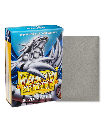Dragon Shield Matte Sleeves | Japanese Size | 60ct Silver