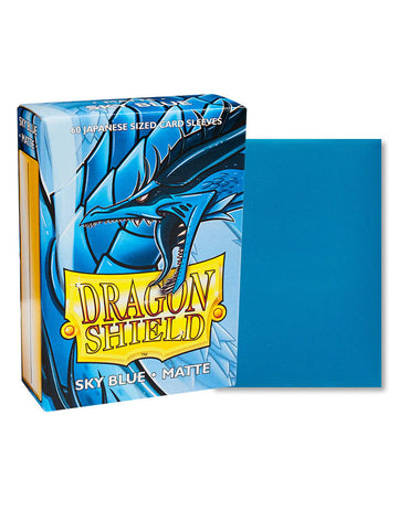 Dragon Shield Matte Sleeves | Japanese Size | 60ct Sky Blue