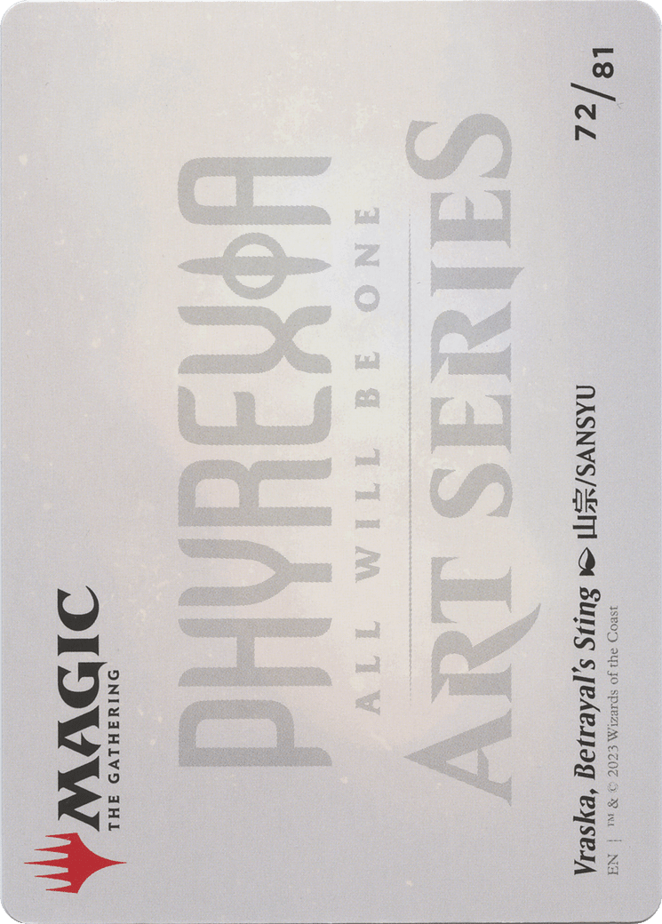 Vraska, Betrayal's Sting // Vraska, Betrayal's Sting (AONE-072) - Phyrexia: All Will Be One Art Series (Borderless) Foil