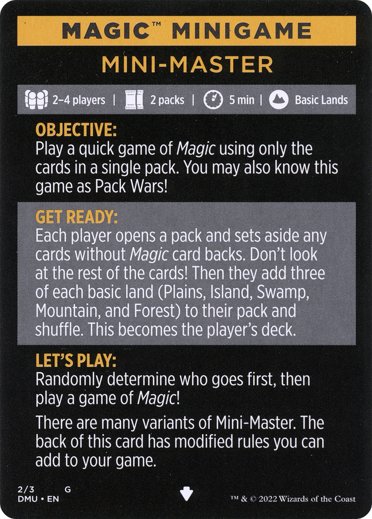 Mini-Master // Mini-Master (cont'd) (MDMU-002) - Dominaria United Minigames