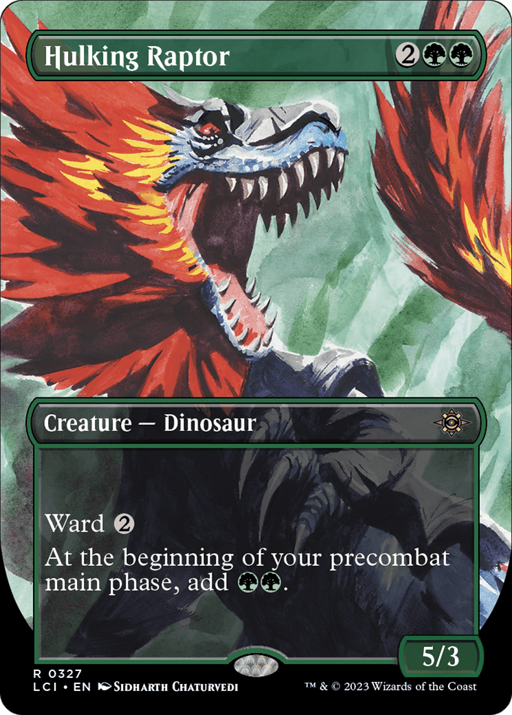 Hulking Raptor (Borderless) [The Lost Caverns of Ixalan] Foil