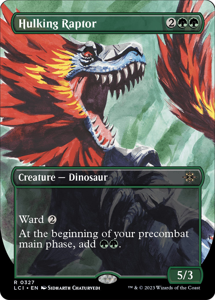 Hulking Raptor (Borderless) [The Lost Caverns of Ixalan]