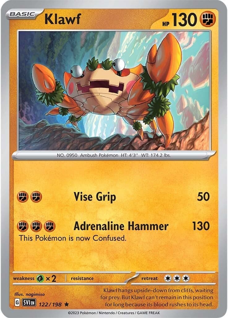 Klawf 122/198 - SV01 Scarlet & Violet Base Set Reverse Holofoil