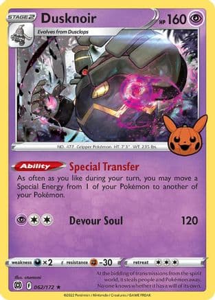 Dusknoir 062- Trick or Trade BOOster Bundle Holofoil
