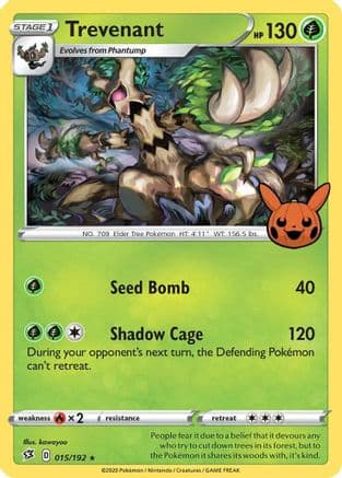 Trevenant 015- Trick or Trade BOOster Bundle Holofoil