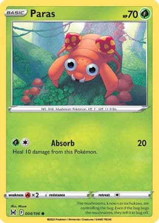 Paras 004/196 - SWSH11 Lost Origin