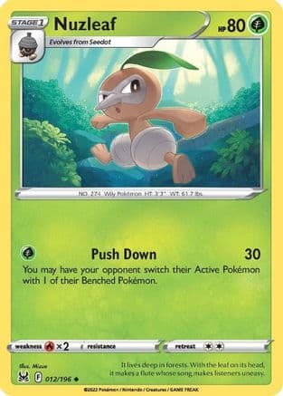 Nuzleaf 012/196 - SWSH11 Lost Origin Reverse Holofoil