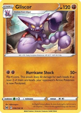 Gliscor 096  - Reverse Holofoil SWSH11 Lost Origin - Rare