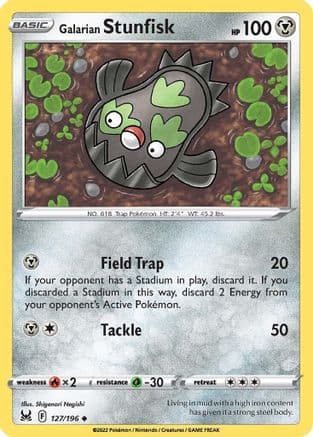 Galarian Stunfisk 127/196 - SWSH11 Lost Origin Reverse Holofoil