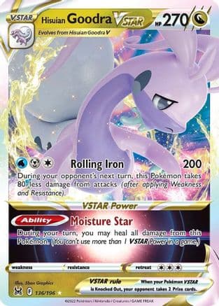 Hisuian Goodra VSTAR 136  - Holofoil SWSH11 Lost Origin - Ultra Rare