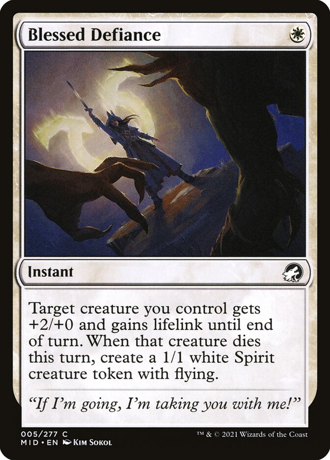 Blessed Defiance 5/277 (Innistrad: Midnight Hunt)  - Foil