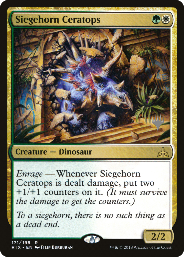 Siegehorn Ceratops (Promo Pack) [Rivals of Ixalan Promos] Foil