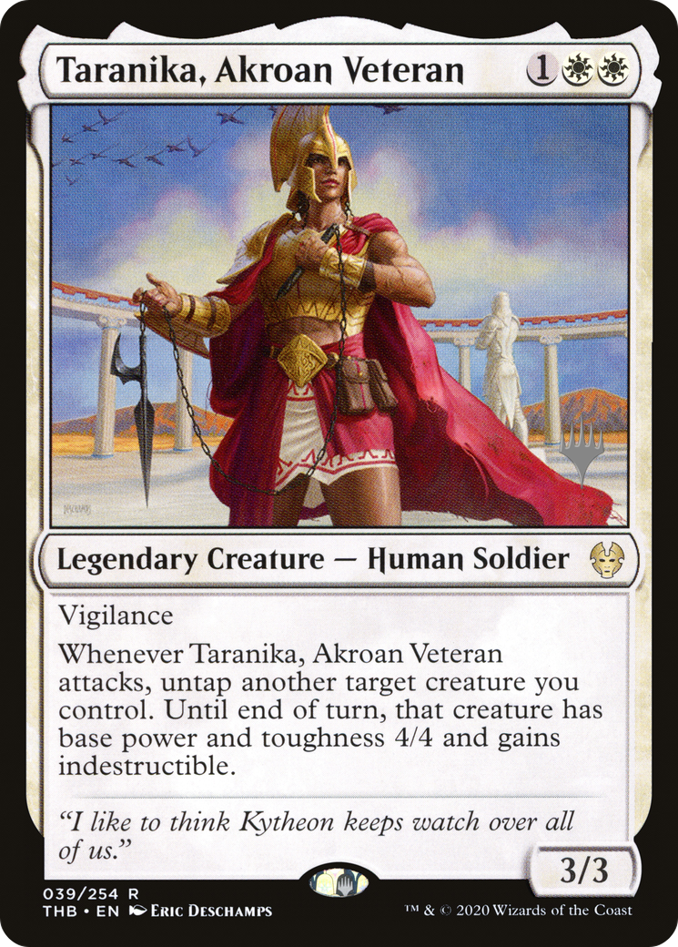 Taranika, Akroan Veteran (Promo Pack) [Theros Beyond Death Promos] Foil