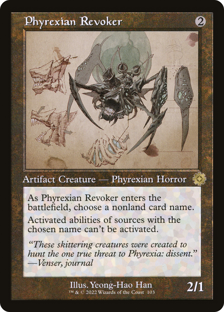 Phyrexian Revoker (Retro Schematic) [The Brothers' War Retro Artifacts] Foil