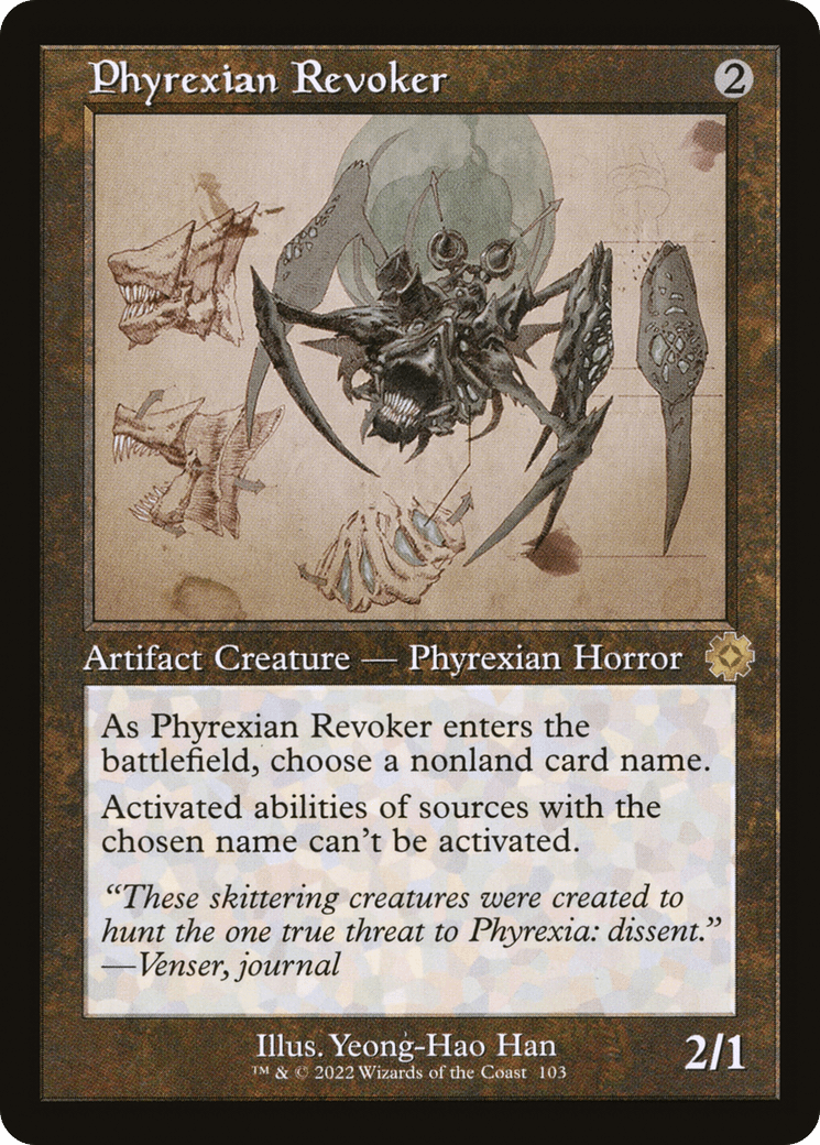 Phyrexian Revoker (Retro Schematic) [The Brothers' War Retro Artifacts] Foil
