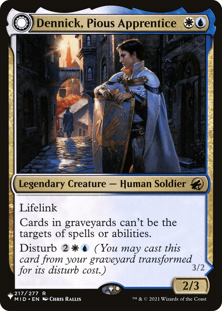 Dennick, Pious Apprentice // Dennick, Pious Apparition |  (MID-217) [The List]