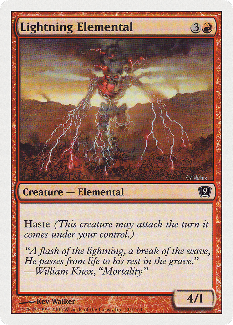Lightning Elemental [Ninth Edition] Foil