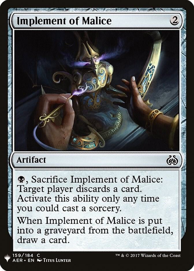 Implement of Malice AER-159/5075 (The List Reprints) 