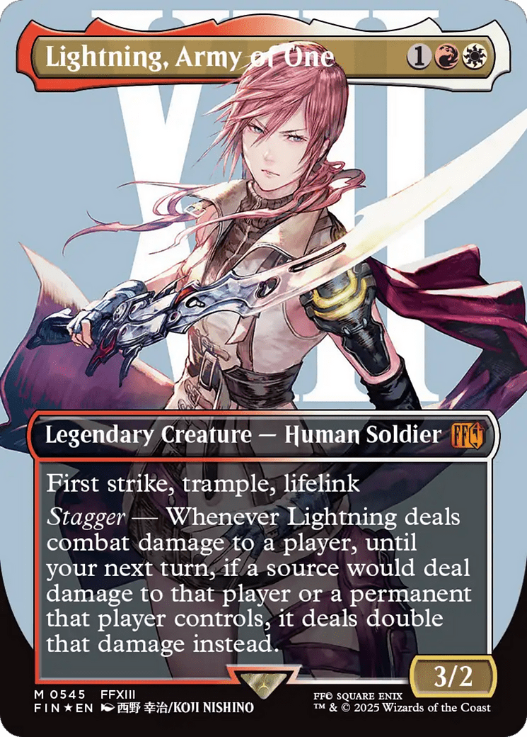 Lightning, Army of One (Borderless) (Surge Foil) (545) [FINAL FANTASY]