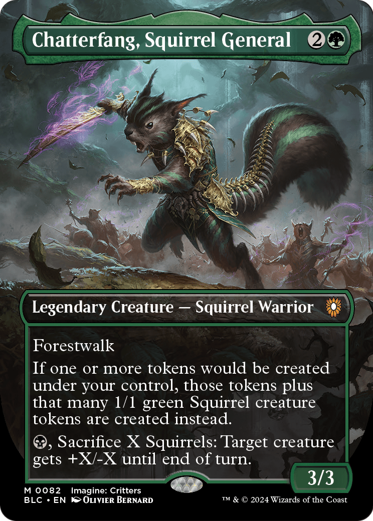 Chatterfang, Squirrel General (Borderless) [Bloomburrow Commander] Foil