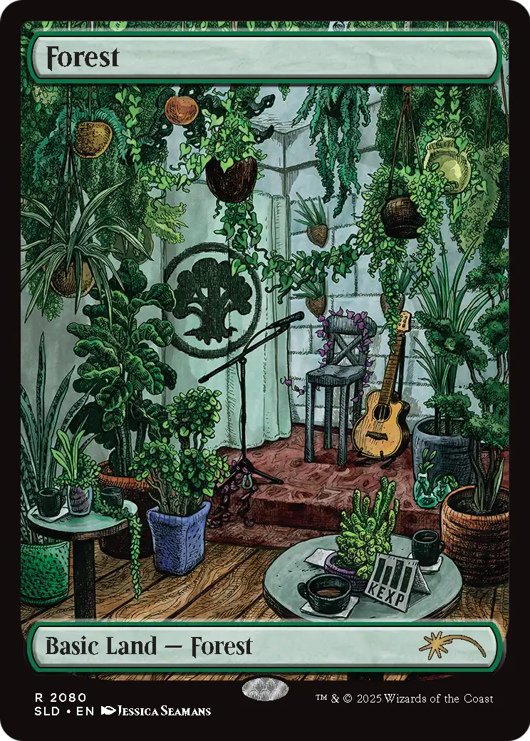 Forest (2080) [Secret Lair Drop]  (Borderless) Foil