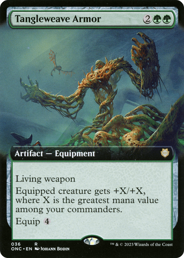 Tangleweave Armor (Extended Art) [Phyrexia: All Will Be One Commander] Foil