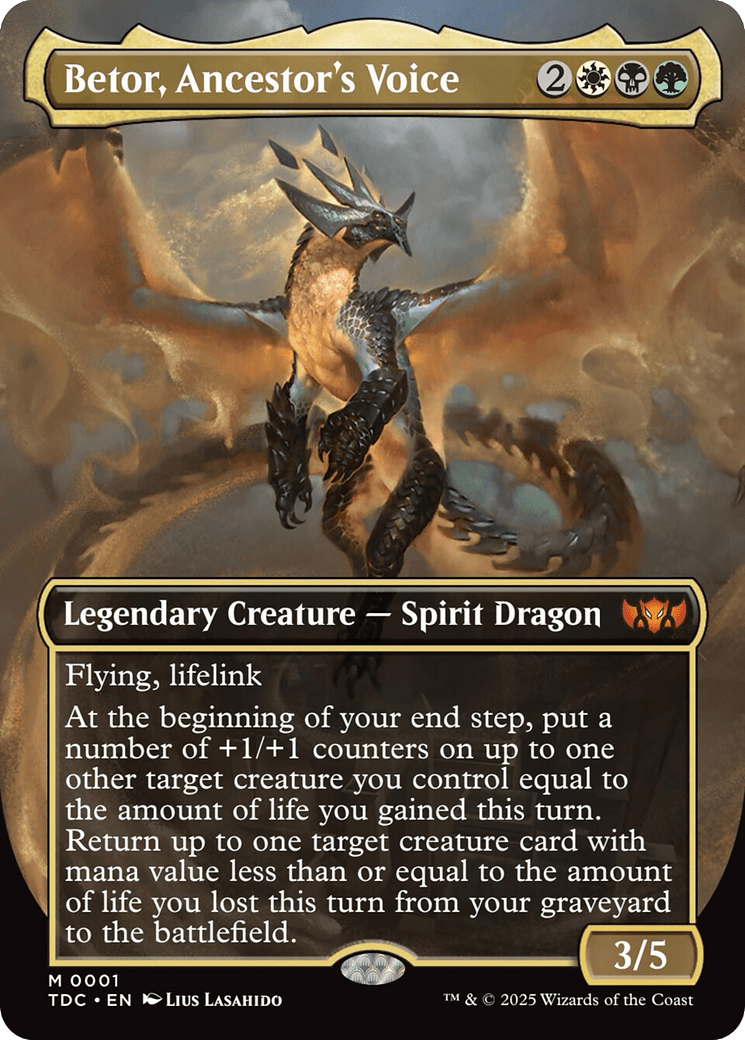 Betor, Ancestor's Voice (Borderless) (001) [Commander: Tarkir: Dragonstorm]  Foil